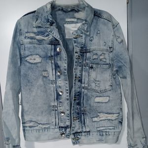 Medium distressed jean jacket